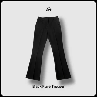 Quần Vải ống loe nam Basic Flare Trouser Black AUGUST SHOES QL2D