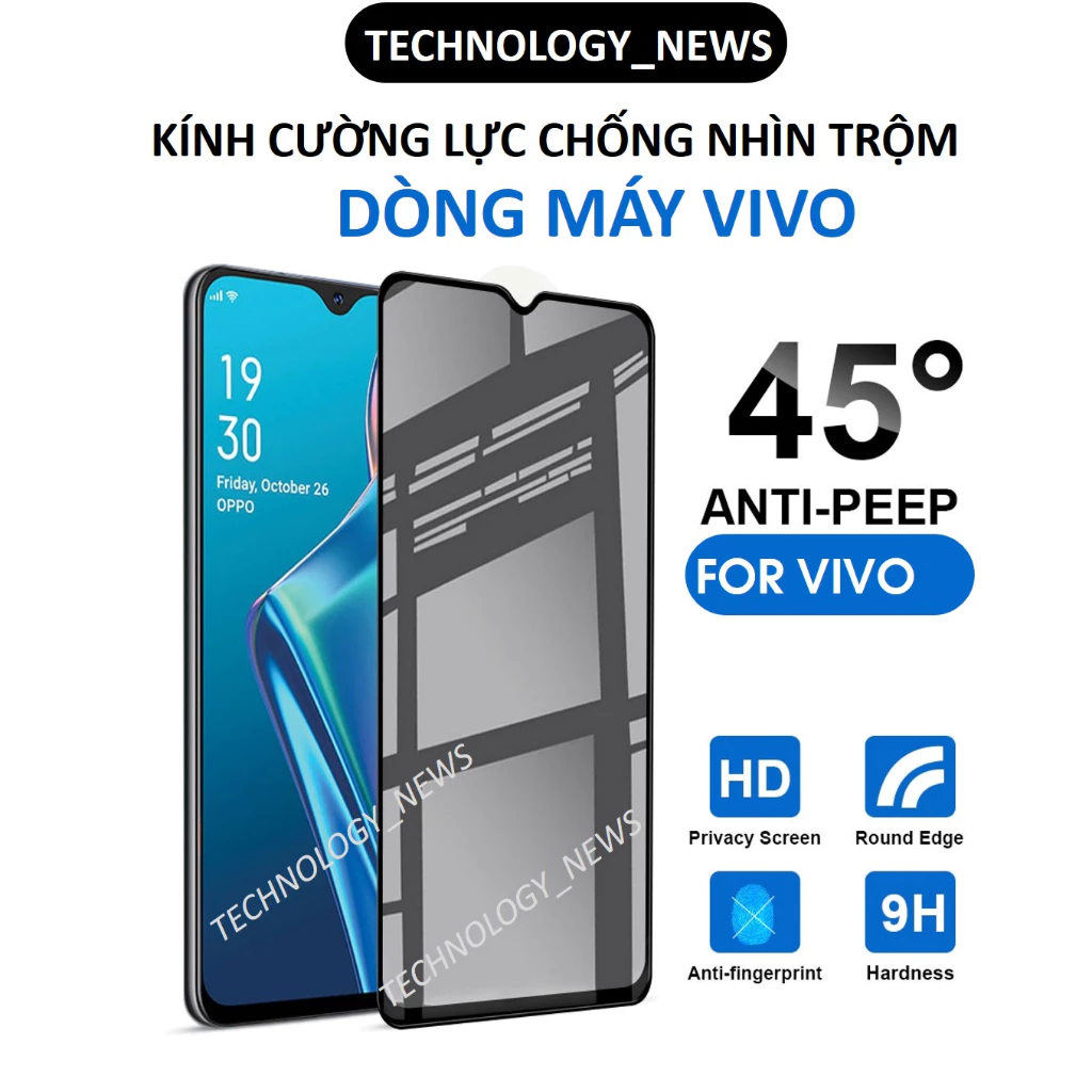 Cường lực chống nhìn trộm Vivo Y36 Y02 Y02A Y02T Y01 Y12s Y20 Y20s Y21 Y21s Y15s Y15a Y11 Y12 Y15 Y16 Y17 Y19 V25 V15 5G