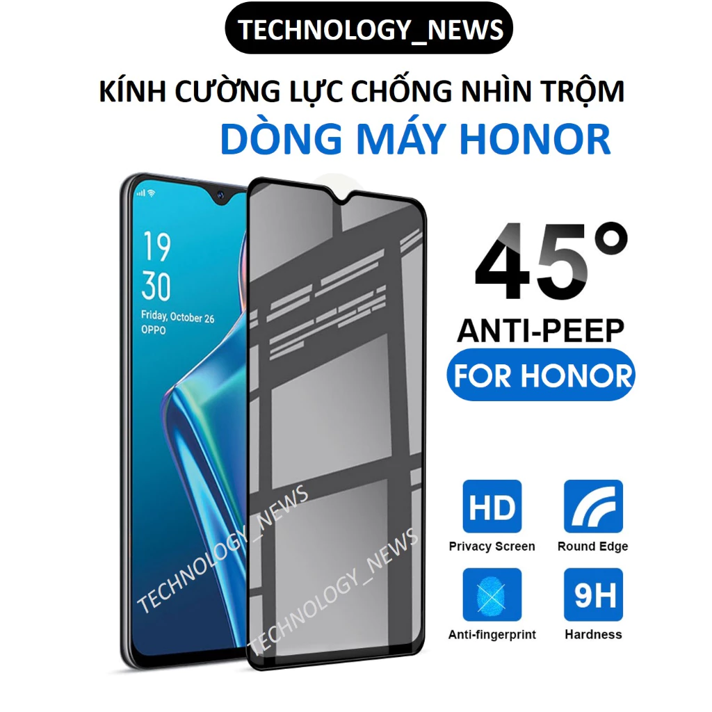 Cường lực chống nhìn trộm Honor X6a X7a X8a X5 plus/ X7b full màn hình siêu mượt bảo mật sự riêng tư