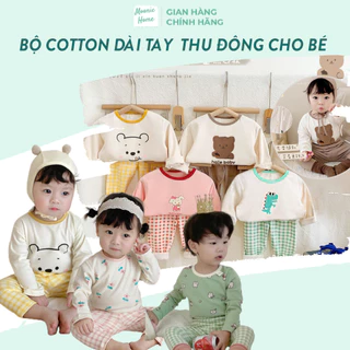 [NỈ COTTON] Bộ Dài Tay Thu Đông Dễ Thương Cao Cấp nỉ Cotton Dày Dặn Cho Bé Trai/ Bé Gái BN-13