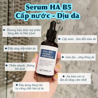 Serum HA B5 Kyung lab HA Plus Hydra Ampoule Căng Bóng Da