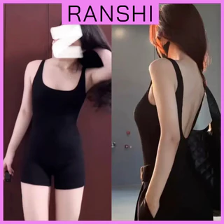 Jumpsuit Hai Dây Hở Lưng RANSHI SẴN ĐỆM NGỰC Ôm Sát Body Áo Liền Quần Chất Thun Tăm Lạnh Thoáng Mát Siêu Xinh - RBS030