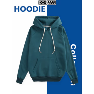 Áo thun Hoodie DONMAN Vải nỉ bông xuất xịn mềm mịn, áo form rộng, mũ rộng,màu sắc bassic AT23