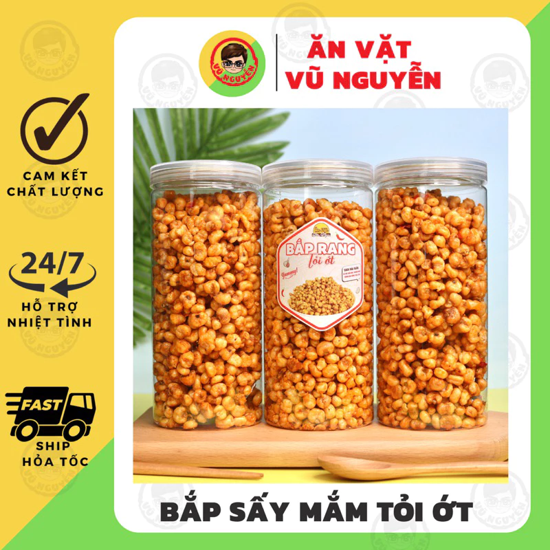 Bắp Sấy Mắm Tỏi Ớt 400g - Ăn Vặt Vũ Nguyễn Vừa Ngon Vừa Rẻ - Ship Hỏa Tốc