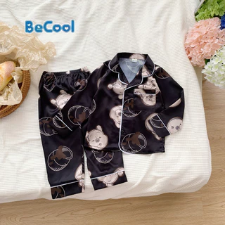 Bộ Pijama Lụa Dài Tay Cho Bé, Bộ Đồ Ngủ In Họa Tiết Dễ Thương Cho Bé Mặc Nhà Cực Yêu - ROSY KIDS