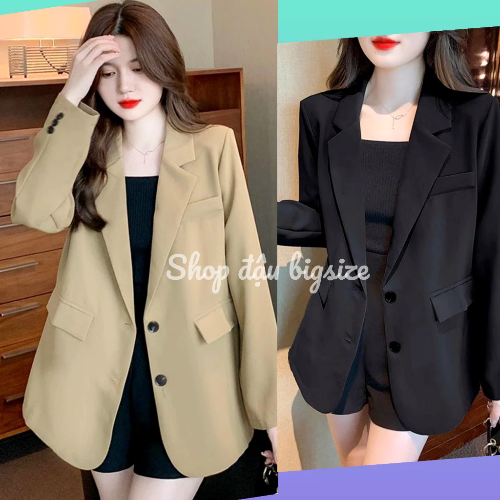 Áo Vest Blazer Tay Dài Bigsize Phom Rộng Chất Vải Mềm Mịn Phong Cách Công Sở VET6