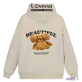 Áo Khoác Hoodie Nữ Nỉ Họa Tiết Gấu Tàu Siêu Hot LOVENA  AN05-1