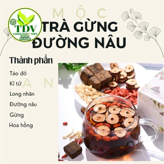 Trà đường nâu mix vị Thảo Dược Việt  gừng, đường nâu