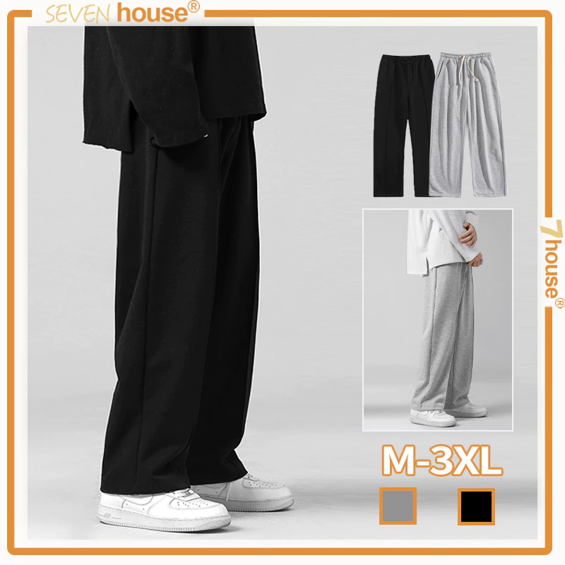 quần nỉ thun nam Ống Rộng Thể Thao đen và trắng baggy pants mỏng quần dài thoáng khí Quần Ống Rộng unisex