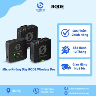 Microphone Không Dây Rode Wireless Pro (File âm thanh lên tới 32 bit) | Chính Hãng | Bảo hành 12 Tháng