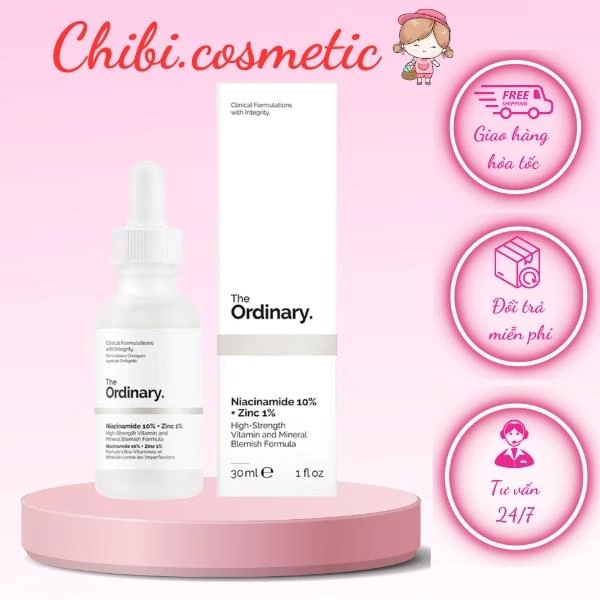 Serum The Ordinary Niacinamide 10% + Zinc 1% 30ml - Ngăn ngừa mụn, se khít lỗ chân lông, giảm mụn tức thì