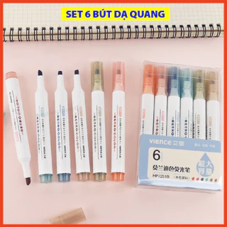 Bút dạ quang đánh dấu nhớ dòng  highlight 1 cây, 4 cây, 6 cây, dạ quang màu pastel sắc tùy chọn dành cho học sinh