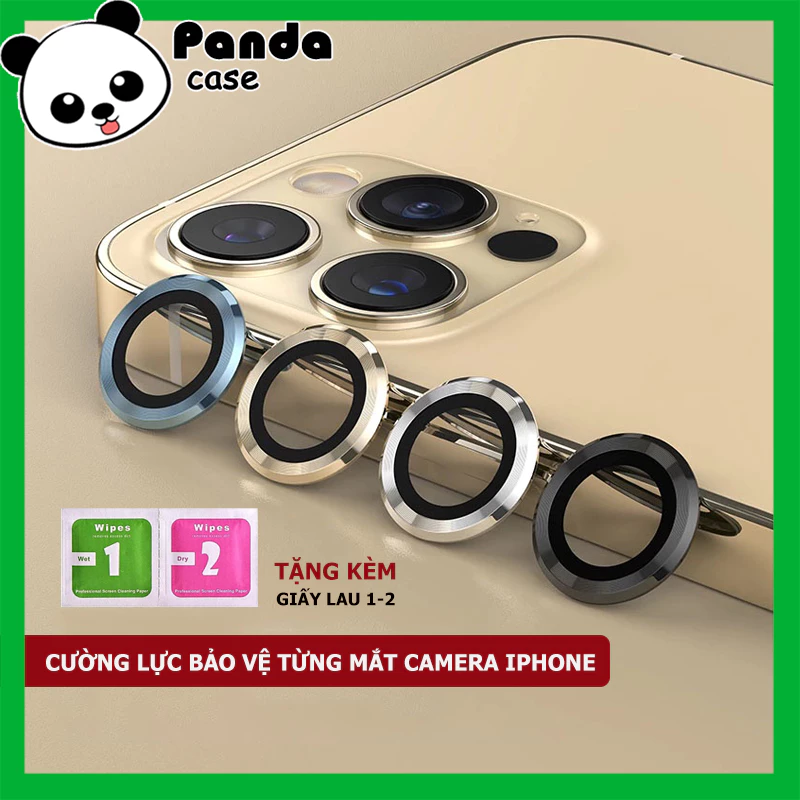 Bộ dán bảo vệ từng mắt camera iphone bằng kim loại chống xước, chống lóa cho iP 11/12/13/14/15/16/17/Plus/Pro/Max