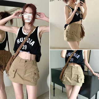 Chân váy nữ, chân váy túi hộp màu đen nude size S M L SKUCV-30B1