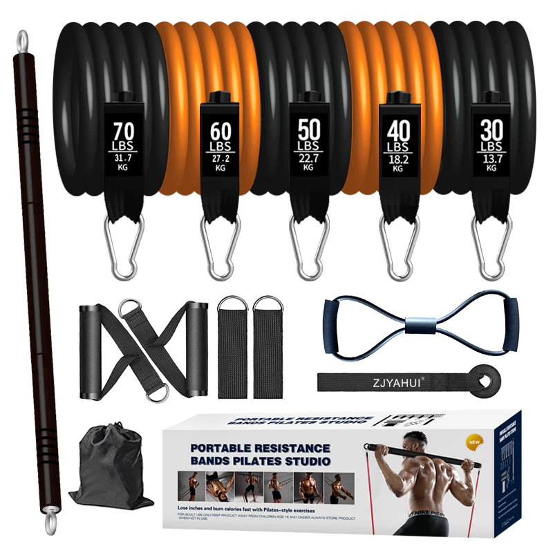 Bộ 5 dây kháng lực FEIERDUN-KL3, loại 250LBS Tập Full Body Dụng Cụ Tập Gym Đa Năng Tại Nhà