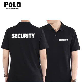 Áo thun polo cổ trụ nam in logo Security phản quang bảo vệ 2 mặt [ POLOMAN - ADT STORE ]