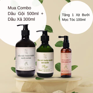 SPECIAL COMBO GỘI XẢ BƯỞI RỪNG BƠ BƯỞI TẶNG 1 XỊT DƯỠNG TÓC BƯỞI KÍCH MỌC TÓC NHANH DÀI PHỤC HỒI HƯ TỔN SALAKA