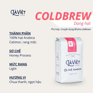 Cà Phê Nguyên Hạt LÀ VIỆT Cold Brew 100% Arabica 1kg Vị Trái Cây Thanh Nhẹ