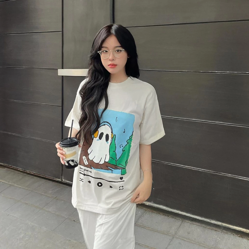 Áo thun NELLY Cotton 260gsm Premium - Dont Ghost Me Tay Lỡ Form Rộng