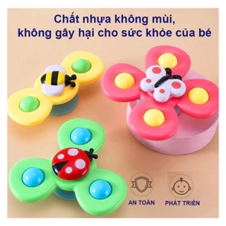 Set 3 con quay spinner, con quay đồ chơi chong chóng dính tường, âm thanh vui nhộn cho bé