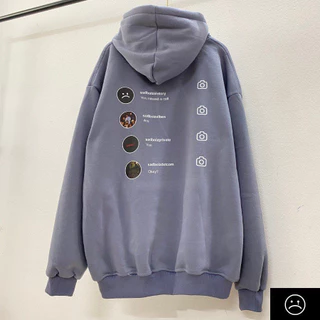 Áo HOODIE Sadboiz Sadtagram, Form RỘNG Oversize màu xám xanh khói, be, áo nỉ bông Cao Cấp Unisex Nam Nữ có mũ