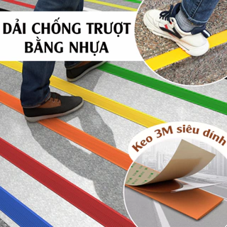 Băng Keo Chống Trượt, Miếng Dán Bậc Cầu Thang Bằng Nhựa PVC Dài 1 Mét Sẵn Keo 3M Siêu Dính, Anh Toàn Legaxi