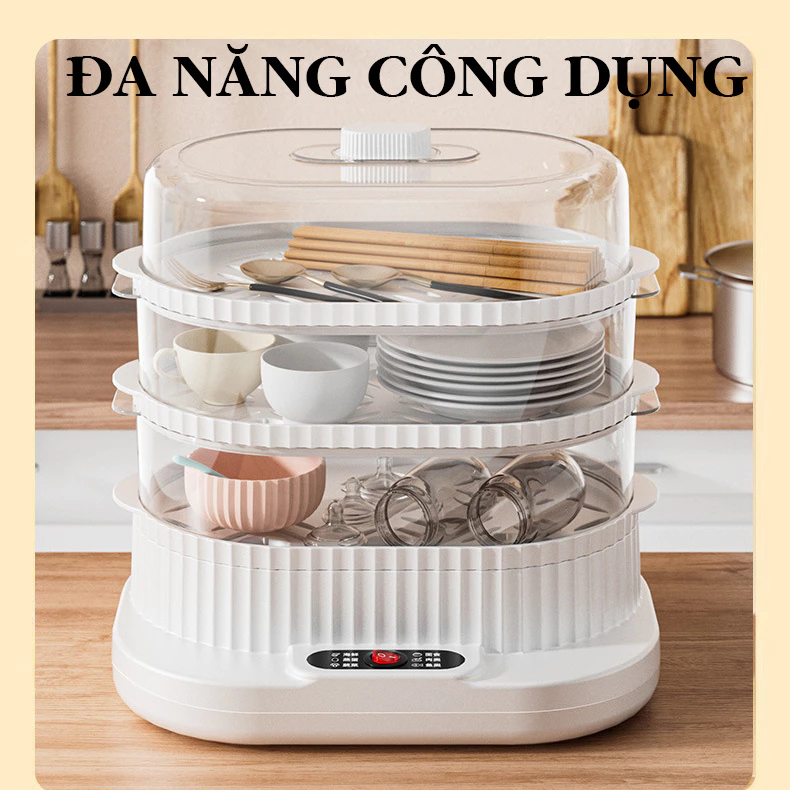 Nồi hấp điện đa năng 15 L ,Nồi hấp 3 khay 3 Tầng, siêu tiện dụng chống dính tốt- an toàn cho sức khỏe