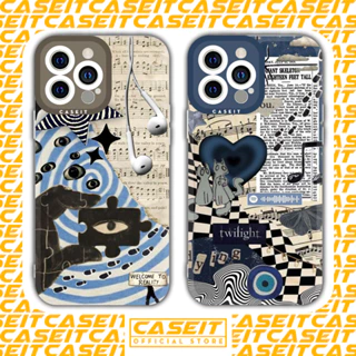 Ốp lưng iphone cạnh vuông Caseit NewsPaper collage aesthetic art vintage x/11/12/13/14/pro/max/plus/promax