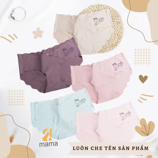 Quần lót bầu cạp chéo 2mama chất su mát lạnh, không đường viền, túi zip dễ thương lemon