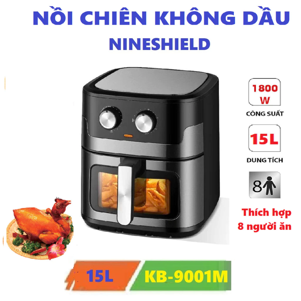 NỒI CHIÊN KHÔNG DẦU 15L NINESHIELD KB-9001M THÔNG MINH