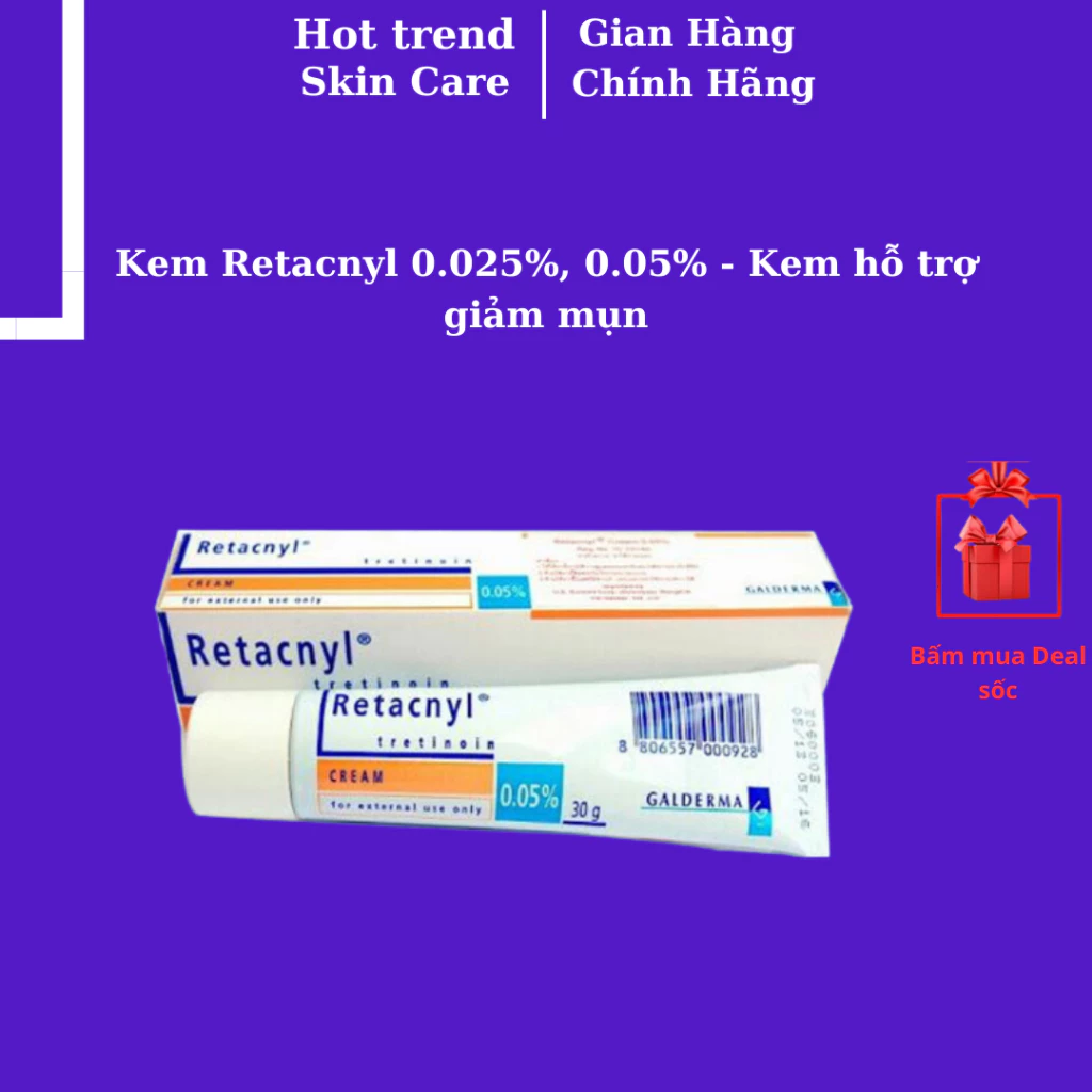 Retacnyl H.ỗ Tr.ợ Giả.m M.ụn, Chống Lão Hóa, Trẻ Hóa Da 0,025%, 0,05% - Galdema Chính Hãng Pháp