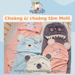 Choàng ủ lông/ khăn choàng tắm Molli cho bé kích thước 80x135 cm