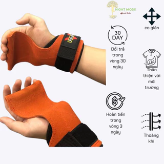 Găng Tay Tập Gym - Dây Kéo Lưng - Strap Da Bò Chính Hãng Cao Cấp - HIGHT STORE