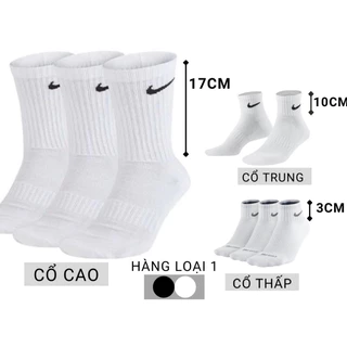 Tất Vớ Nike Trắng Đen Thể Thao Cổ Ngắn Cổ Trung Cổ Cao