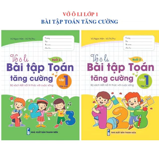 Sách - Lớp 1 - kết nối tri thức - Vở ô li bài tập Toán tăng cường lớp 1 tập 1, tập 2