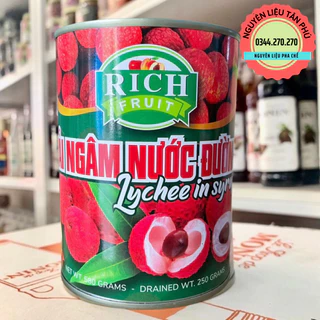 Vải ngâm đường Rich - Lon 565gr