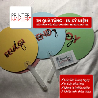 Quạt tròn 17cm - Quạt cầm tay in theo yêu cầu 2 mặt