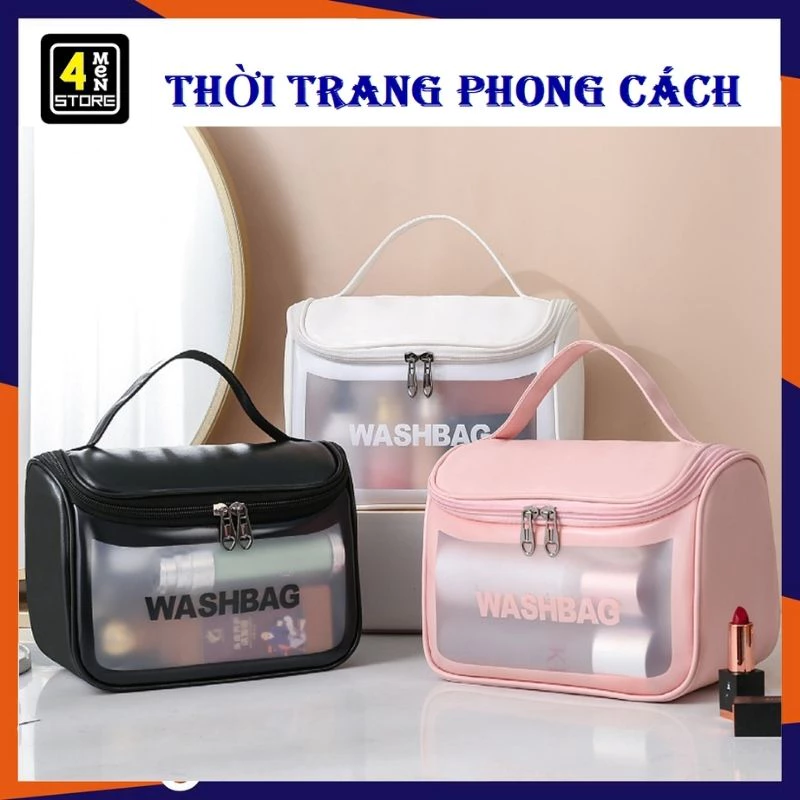 Túi Đựng Mỹ Phẩm WASHBAG Dạng Hộp Trong Suốt - Túi Đựng Đồ Trang Điểm , Mỹ Phẩm Đồ Dùng Du Lịch Chống Thấm Nước Cao Cấp