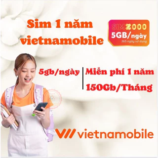 [Miễn phí 12 tháng] Sim Vietnamobile Data 4G vào mạng 1 năm không cần nạp tiền 5G 1 ngày