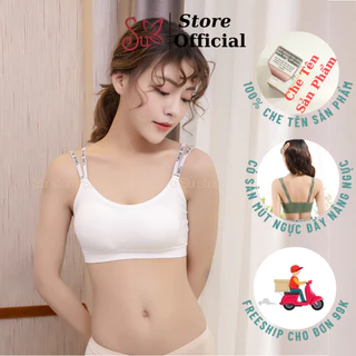 Áo Bra Cotton Gân Nâng Đẩy Ngực Mút Mỏng Có Thể Tháo Rời AN8156