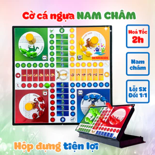 Đồ Chơi Cờ Cá Ngựa Chính Hãng Có Gắn Nam Châm Cao Cấp, Kèm Hộp Đựng Gập Gọn Cho Bé