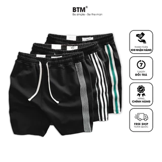 Quần short nỉ kẻ sọc BTM Studios chất cotton umi co giãn - Mã 8.557.1