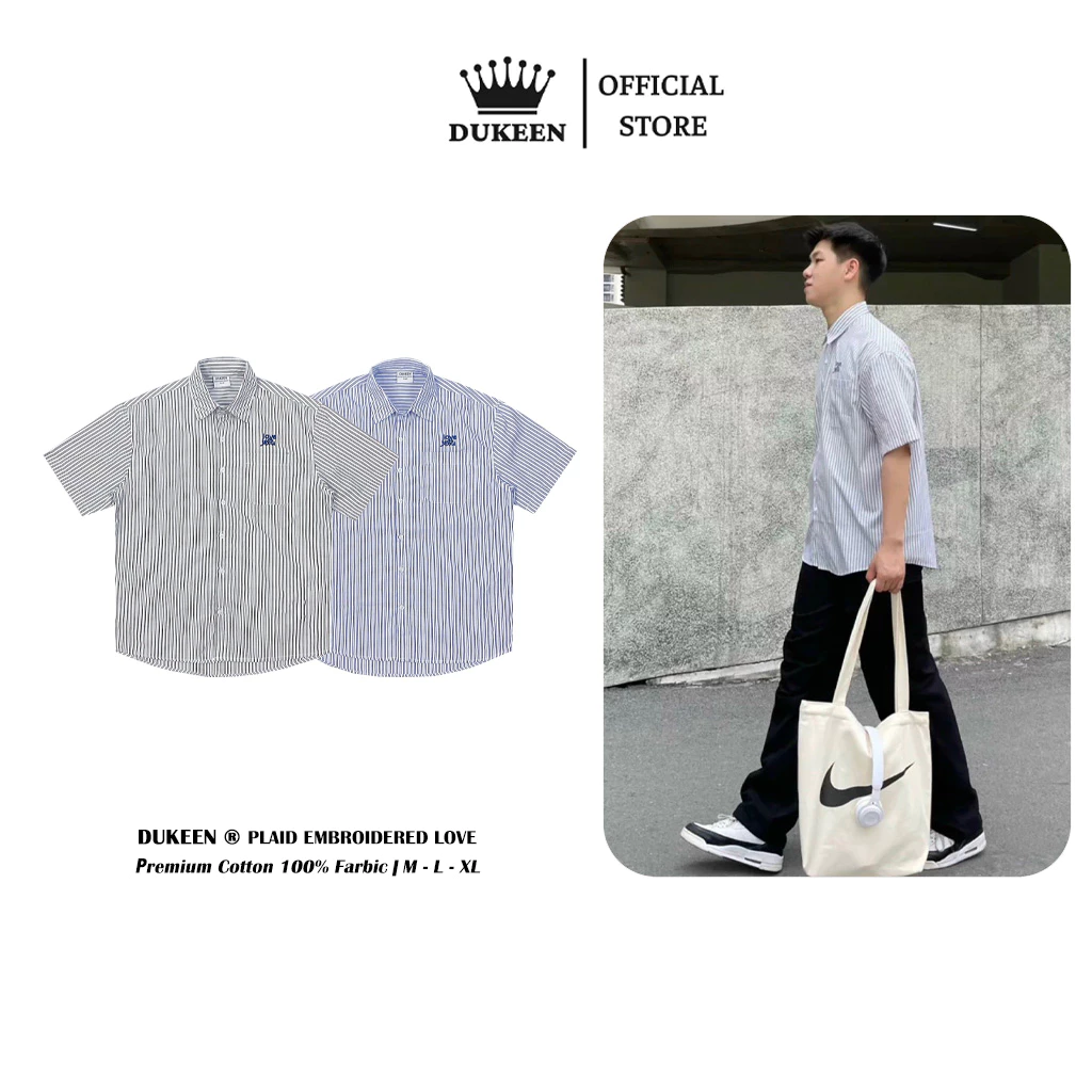 Áo Sơ Mi Kẻ Sọc Ngắn Tay Nam Nữ Form Rộng Unisex. Sơ Mi Cộc Tay Phong Cách Hàn Quốc SM026