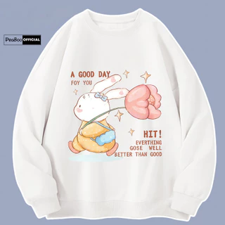 Áo Sweater A Good Day Nam Nữ By PEABOO Unisex Chất Nỉ Lót Bông Form Rộng