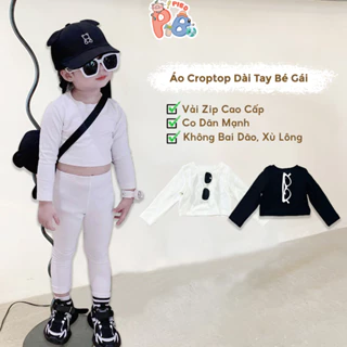 Áo Croptop Dài Tay Bé Gái Vải Zip Co Dãn Mạnh, Dễ Phối Đồ - BabyBoo - PiBo Store-CRDT