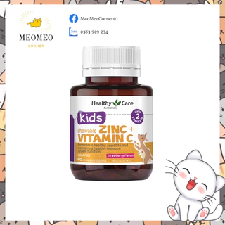 Kẹo nhai kẽm ZInc + Vitamin C Healthy Care Úc cho bé