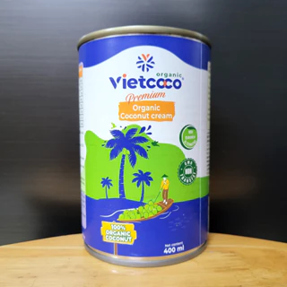 VIETCOCO - lon ORGANIC 400ml - NƯỚC CỐT DỪA TƯƠI HỮU CƠ / Premium Organic Coconut Cream (HALAL)