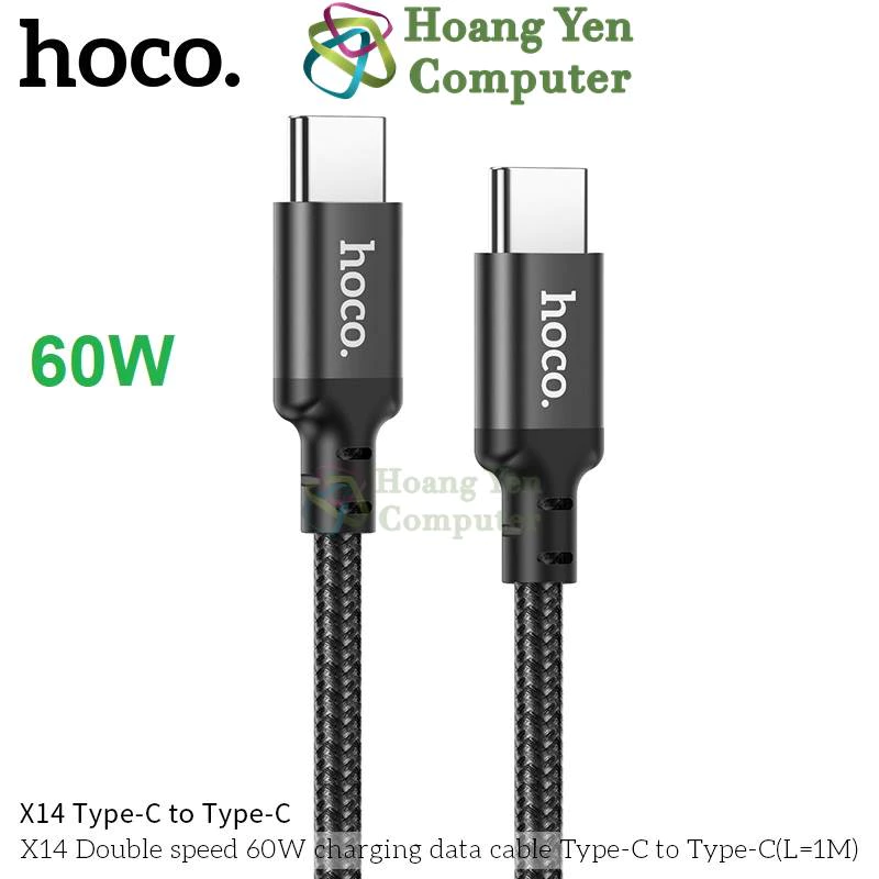 Cáp Sạc Type C to Type C 60W Hoco X14 - Chiều Dài 1M, 2M - Chính Hãng - Hoàng Yến Computer