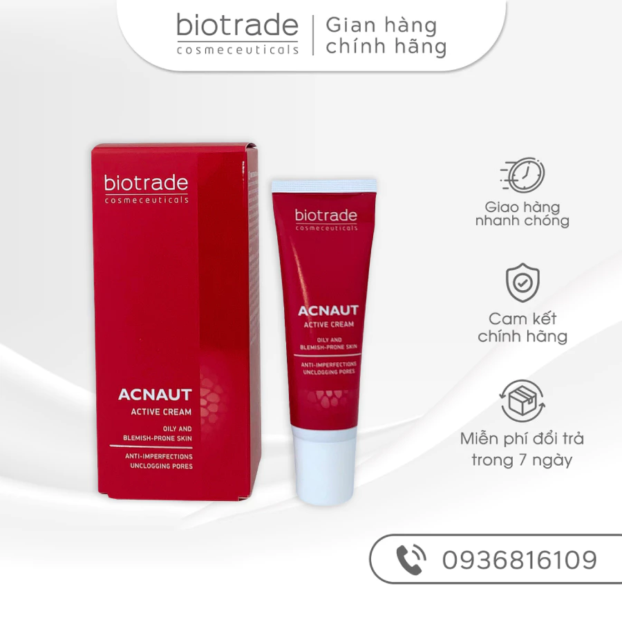 ⚡ CHÍNH HÃNG⚡ KEM CHẤM MỤN HOẠT TÍNH BIOTRADE ACNAUT ACTIVE CREAM 15ML