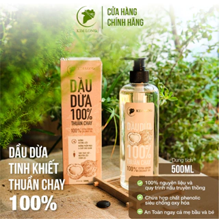 500ml Dầu dừa nông sản Kim Long nguyên chất 100% - Hỗ trợ dưỡng tóc, dưỡng da, dưỡng môi